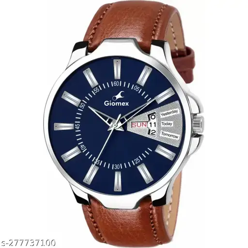 Men's Leather Analog Watch