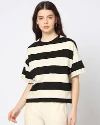 Women Striped Boxy Fit Top