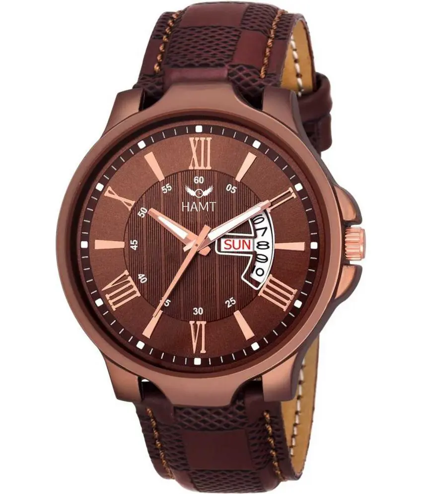 Brown Leather Analog Men's Watch