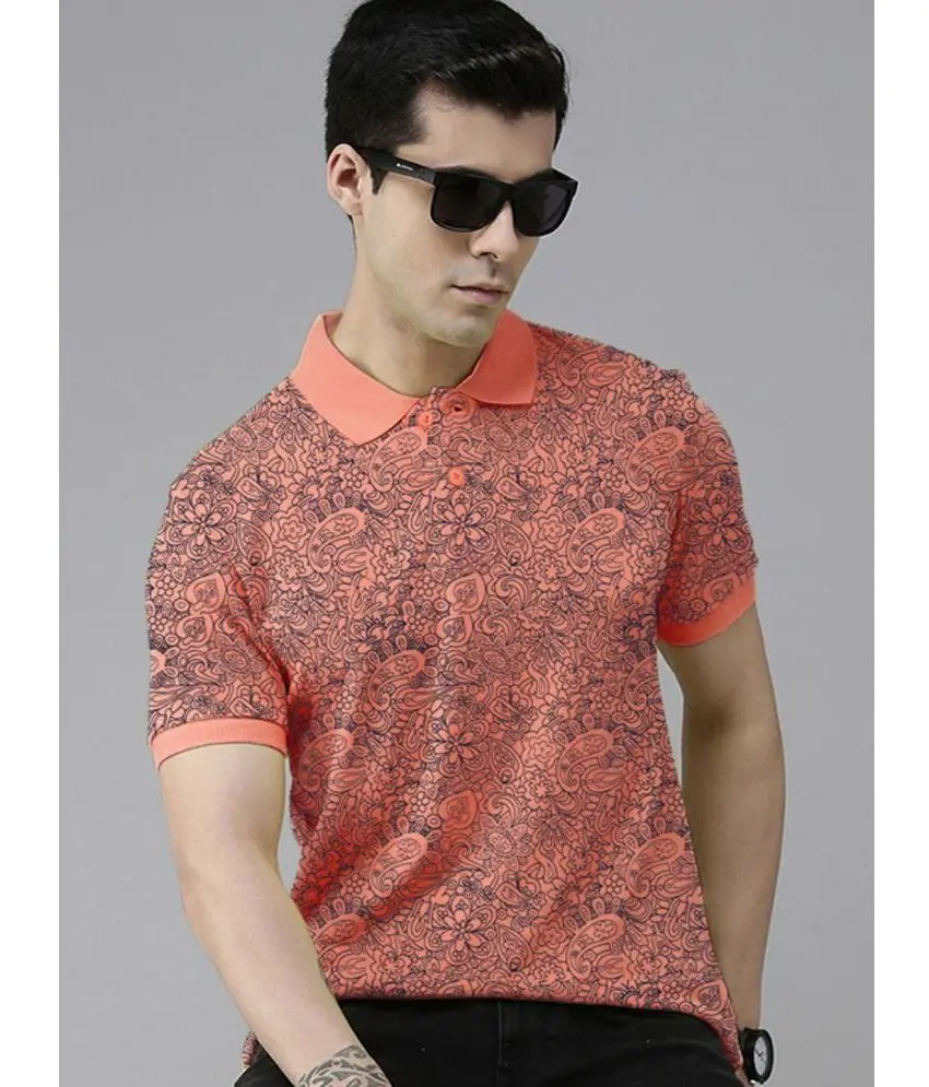 ADORATE - Coral Cotton Regular Fit Men's Polo T Shirt ( Pack of 1 )