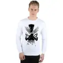 Wolverine Printed White Full Sleeve Cotton T-shirt