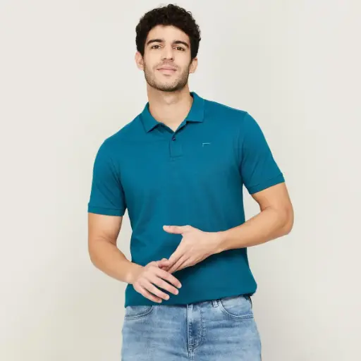 FAME FOREVER Men Solid Regular Fit Polo T-shirt