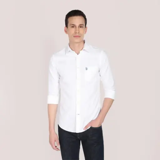 U.S. POLO ASSN. Men Solid Regular Fit Casual Shirt