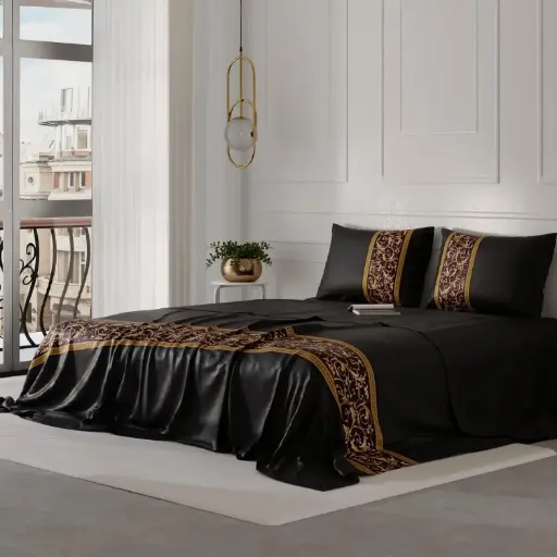 Stoa Paris Satin Bedsheets for Single Bed - 300TC Premium Bedsheet with 1 Pillow Cover, Luxury Bedding Set