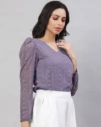 AKIMIA Women Relaxed Fit V-Neck Top