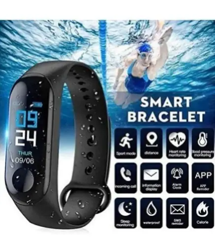 Smart Fitness Tracker Black Fitness Band