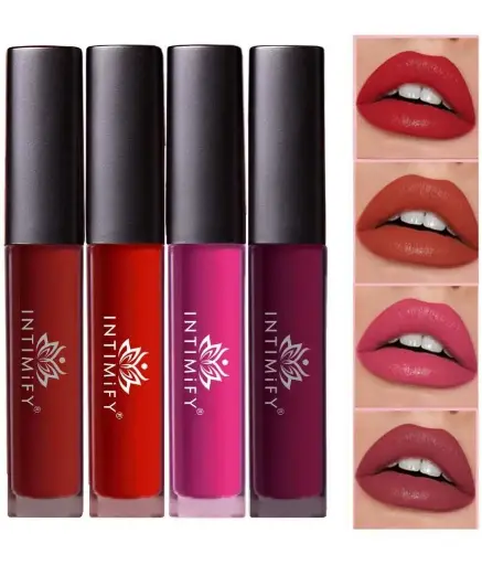 Intimify Matte Lipstick, Long Lasting Lipstick For Women Pack Of 4